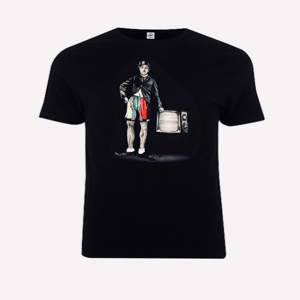 UNFLEDGED Chaplin Men’s Large Black T Shirt